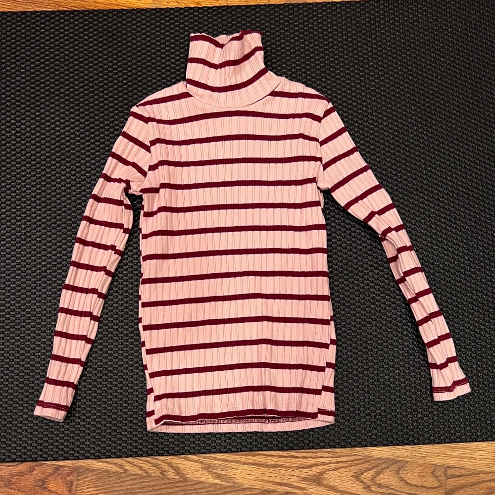 Zara Girl Ribbed Striped Turtleneck - Size 8